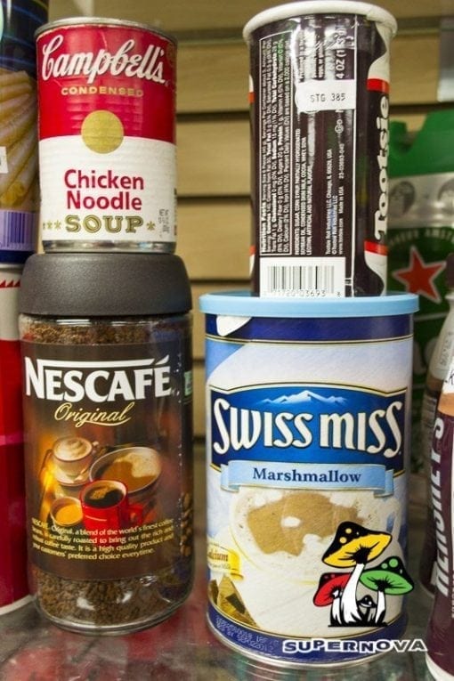Swiss Miss and Nescafe Secret Stash Cans
