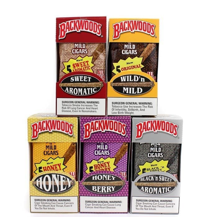 Honey Bourbon Backwoods Cigars, Machine Made Cigars