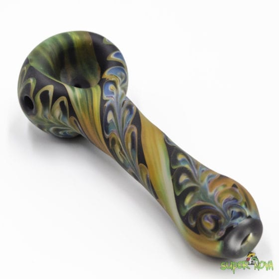 Earthy Waves Handpipe by Izlow Glass