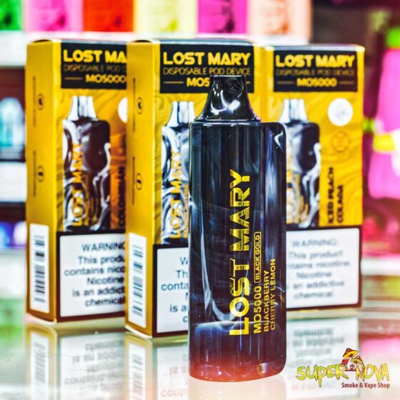 Front view of Lost Mary Black Gold Edition Disposable Vape