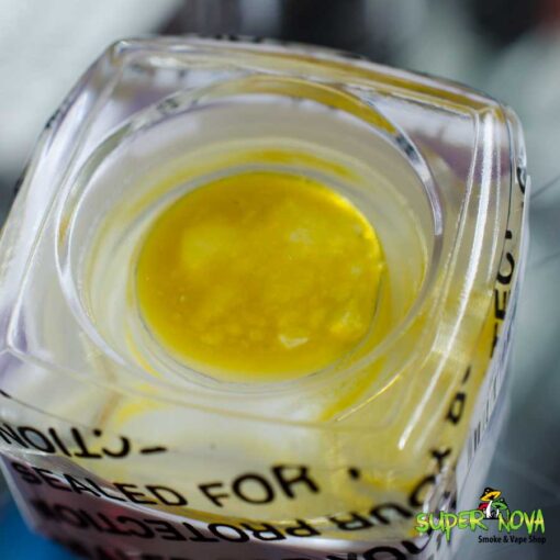 Transparent Underside View of Creme THC-A Live Resin 1g Jar