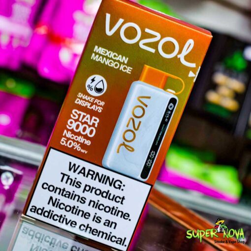 Front view of Vozol Star 9000 Disposable Vape with LED Screen